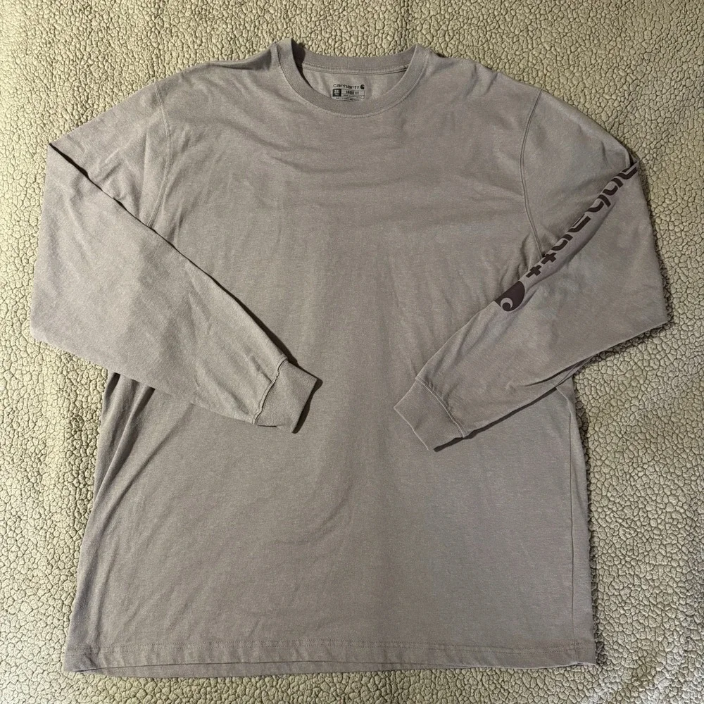 Carhartt DEARBORN LOOSE LS LOGO T-SHIRT 2XLT - Tan Color Men's